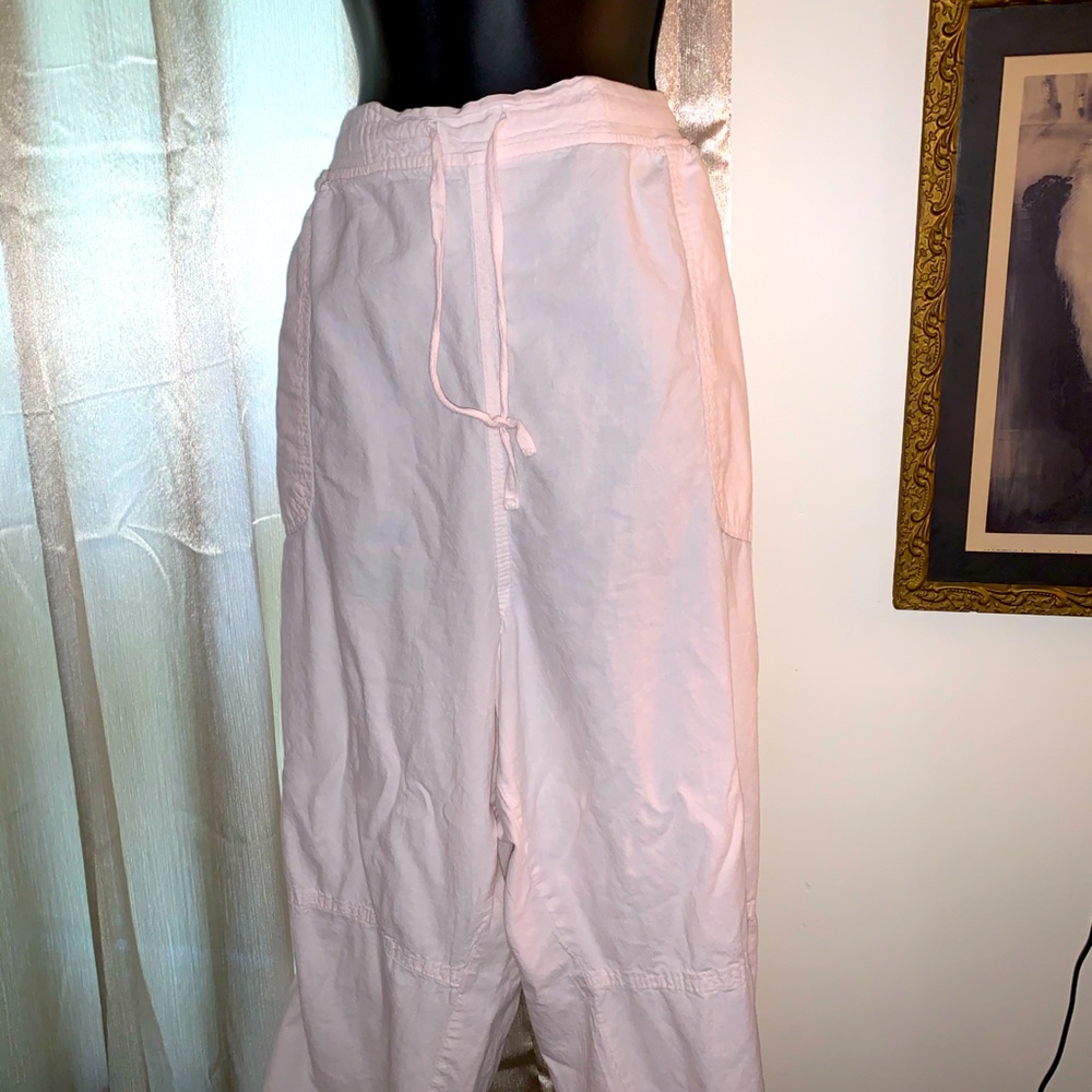 Plus Size white linen capris